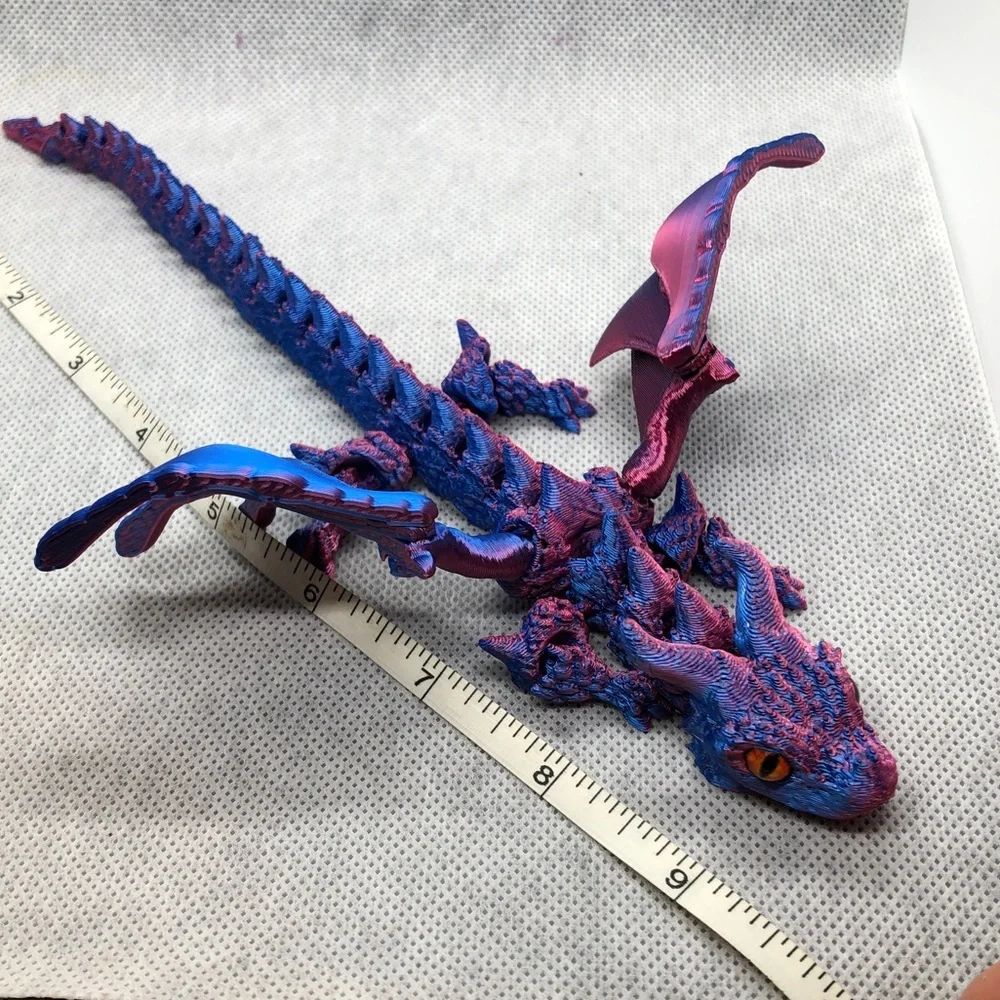 3D print Purple & Blue Dragon Reptile Ornament